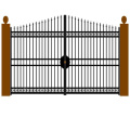 Custom Powder Coated Flat Top Aluminum Double Swing Gate